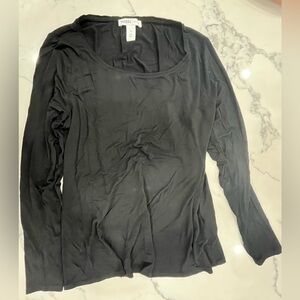 White House Black Market Elegant Black Long Sleeve Tee